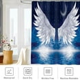 thumbnail image 3 of Angel Wings Shower Curtains White Feather Moon Cloud Sea Bathroom Decor Polyester Fabric Shower Curtain Sets with Hooks Great Gift, Blue White 84x72 Inch, 3 of 6