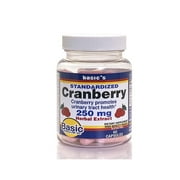 Basics Vitamins Standardized Cranberry Capsules, 250 mg, 60 Count