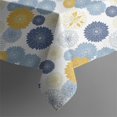 thumbnail image 5 of Geometric Flower and Dahlia White Square Tablecloth, Waterproof Wipeable Spillproof Washable Table Cover for Home Kitchen Party and Daily Decor 52"x52", 5 of 6