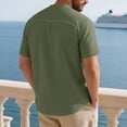 thumbnail image 7 of Kalauyu Mens Henley Shirts Short Sleeve Cotton Casual Summer Basic T-Shirts Solid Collarless Shirts for Work, 7 of 7