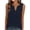 Navy, variant on Women's Waffle Knit Henley Tank, V-Neck Sleeveless Blouse with Partial Buttons, Casual Summer & Everyday Wear Black XXL