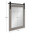 thumbnail image 3 of Kate and Laurel Cates Rustic Wall Mirror, 22" x 30" Rustic Gray, Farmhouse Barn Door-Inspired Wall Decor, 3 of 6