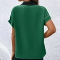 thumbnail image 6 of Mittory Womens Tops Dressy Casual Short Sleeve Business Shirts V Neck Pleated Work Blouses Loose Fit Fall Trendy, 6 of 6