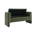 thumbnail image 5 of Modern Teddy Bed End Bench with Arms & Storage, Olive Green, Upholstered Large Foot Rest Stool, Comfy Window Vanity Bench for Living Room, Bedroom, Dorm, Coffee Table, 5 of 8