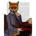 thumbnail image 2 of Fab Funky 20x24 Gold Ornate Wood Framed with Double Matting Museum Art Print Titled - Fox With Flute, 2 of 4
