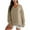 Khaki, variant on Womens Fall Clothes Oversized V Neck Sweatshirts Casual Long Sleeve Pullover Loose Fit Side Split Tops Fall Outfits for Women