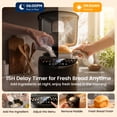 thumbnail image 6 of Bread Machine 2LB, 16-in-1 Automatic Bread Maker with Color Touch Screen, Sourdough & Gluten-Free, 3 Loaf Sizes, 15H Delay Timer, Dough, Jam & Yogurt Maker, Black, 6 of 10