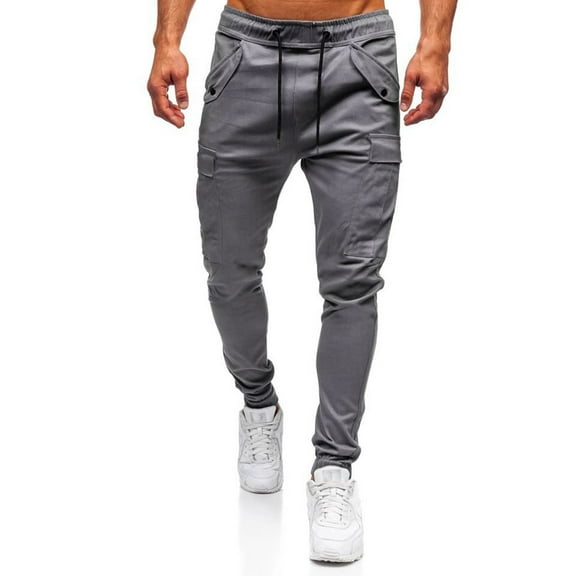 Njoeus Men's Pants Mens Capri Pants Men's Casual Sport Pants Slim Fit Solid Trousers Running Joggers Sweatpants Pants Men On Clearance