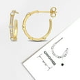thumbnail image 4 of Created Forever Women's 2/5 Carat T.G.W. Lab Created Diamond 18kt Yellow Plated Sterling Silver Open Station Hoop Earrings, 4 of 9