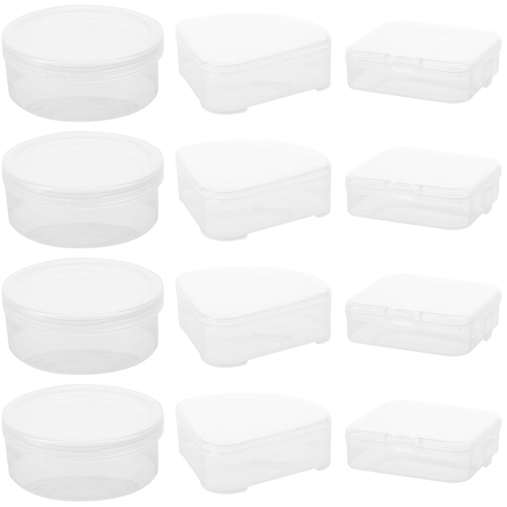 12 pcs Round Powder Puff Boxes Rectangular Makeup Puff Holders