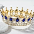 thumbnail image 2 of Alloy Exquisite Craft And Delicate Pattern Rhinestone Tiara For Wedding Or Bridal Wedding Hair Crown Metallic Luster And Shiny Hair Crown For Wedding Or Cosplay Wedding Hair Crown Tiaras And Crowns L, 2 of 9