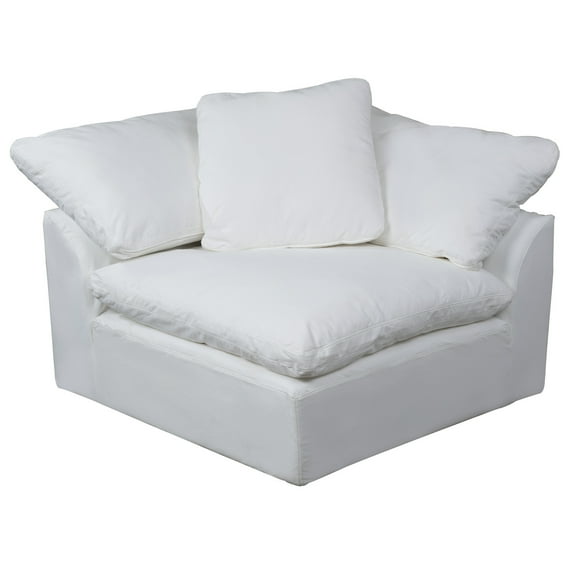 Modular Sectional Sofa, Deep Seating U-Shaped Couch, Washable Performance Fabric, White Living Room Furniture