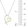 thumbnail image 5 of Brilliance Fine Jewelry Women's Two-tone 14K Gold Plated .925 Sterling Silver Freshwater Pearl Heart Pendant with chain, 18", 5 of 6