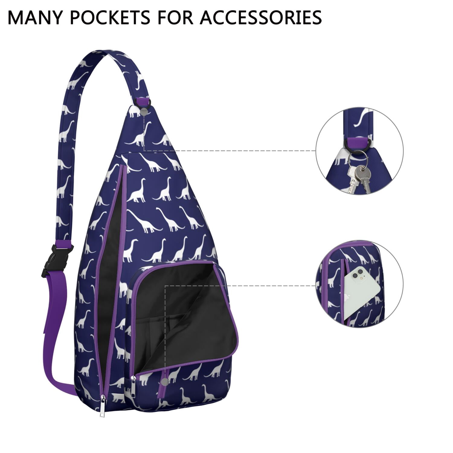 Dino Print Chest Bag&nbsp;- Tactical Shoulder Sling for Outdoor (Durable & Water-Resistant)