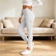 thumbnail image 4 of Mlzmgr Leggings for Women High Waisted Slim Fitting Stretchy Casual Comfy Solid Color Bottom Pants for Gym Yoga(X-Large,White), 4 of 9