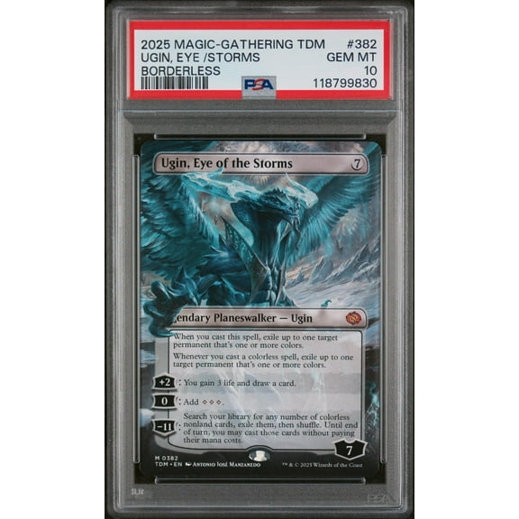 2025 Magic the Gathering Tarkir: Dragonstorm Borderless Ugin Eye of the Storms #382 PSA 10