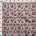 thumbnail image 3 of oneOone Cotton Jersey Pastel Mint Fabric Stripe|Leaves & Floral Artistic Sewing Fabric By The Yard Printed Diy Clothing Sewing Supplies 58 Inch Wide, 3 of 4