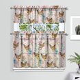 thumbnail image 2 of Kitchen Curtains 36 Inch Short - 3 Panel Set with Cute Farmhouse Egg & Chicken Print, Rod Pocket Window Curtain, 100% Polyester for Rustic Coop, Farm Kitchen, Easy Wash, 2 of 4