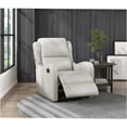 thumbnail image 6 of JERFIT Taupe Faux Leather Recliner Chair with Footrest, Solid Wood Frame, Padded Arms, Comfort Seating for Living Room, Bedroom, 6 of 7