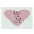 thumbnail image 1 of Vintage Valentine Cutting Board, Lettering of I Love You to the Moon and Back on Grunge Heart, Decorative Tempered Glass Cutting and Serving Board, in 3 Sizes, by Ambesonne, 1 of 2