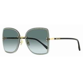 Jimmy Choo Rectangular Sady Sunglasses 807FQ Black/Gold 56mm  display picture 3