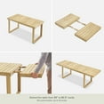 thumbnail image 5 of Mopio Bruno Patio Dining Table, Solid Acacia Wood Outdoor & Indoor Tables for Dining, Slatted Mid Century Modern Farmhouse Table, Rectangle Picnic Backyard Poolside Porch Conversation Table (59"), 5 of 8