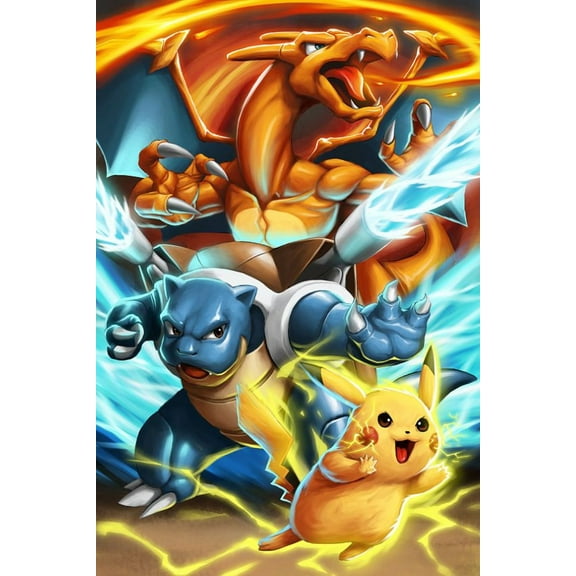 DIY 5D Full Round Diamond Painting Kit Diamond Art Kits for Adults Paint with Diamonds Kits Diamonds Embroidery by Numbers Pikachu (12x16inch)