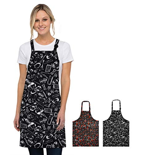 black cooking apron