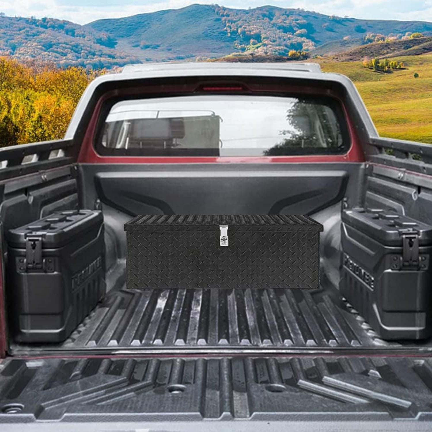 Ktaxon 30" Truck Bed Tool Box, Aluminum Tool Storage Organizer Chest for Pick up, Truck Bed, ATV, RV Trailer