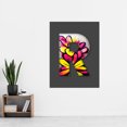 thumbnail image 2 of Letter R Yellow Pink Flower Decorative Graffiti Mural Alphabet Initial Stencil Extra Large XL Wall Art Poster Print, 2 of 3
