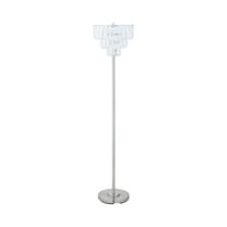 Metal Base Floor Lamp Chrome and Crystal