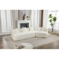 thumbnail image 6 of BSHTI Modern Minimalist Style Adult Sofa,Salon Upholstered Sleeper Sofa,2 PC Free Combination,Round Fiber Fabric,Anti-Wrinkle Fabric,Creamy-White, 6 of 25