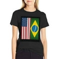 thumbnail image 4 of T-shirt United States Brazil  Soft Cotton Adult Heat-Transfer Graphic T-Shirt - 180g Breathable Fabric, Unisex Summer Casual Wear with Durable Heat-Printed Design, 4 of 10
