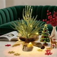 thumbnail image 5 of Artificial Mini Christmas Trees, 12in Lighted Tabletop Xmas Pine Tree with Lights, Spruce Tree with Burlap Base for Holiday Winter Home Party Decor, 5 of 6