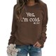 thumbnail image 1 of Sudadera con Cuello Redondo para Mujer Sudadera de Manga Larga Estampada Transpirable y Agradable para la Piel para Las Compras Diarias Café Fuente Blanca M, 1 of 5