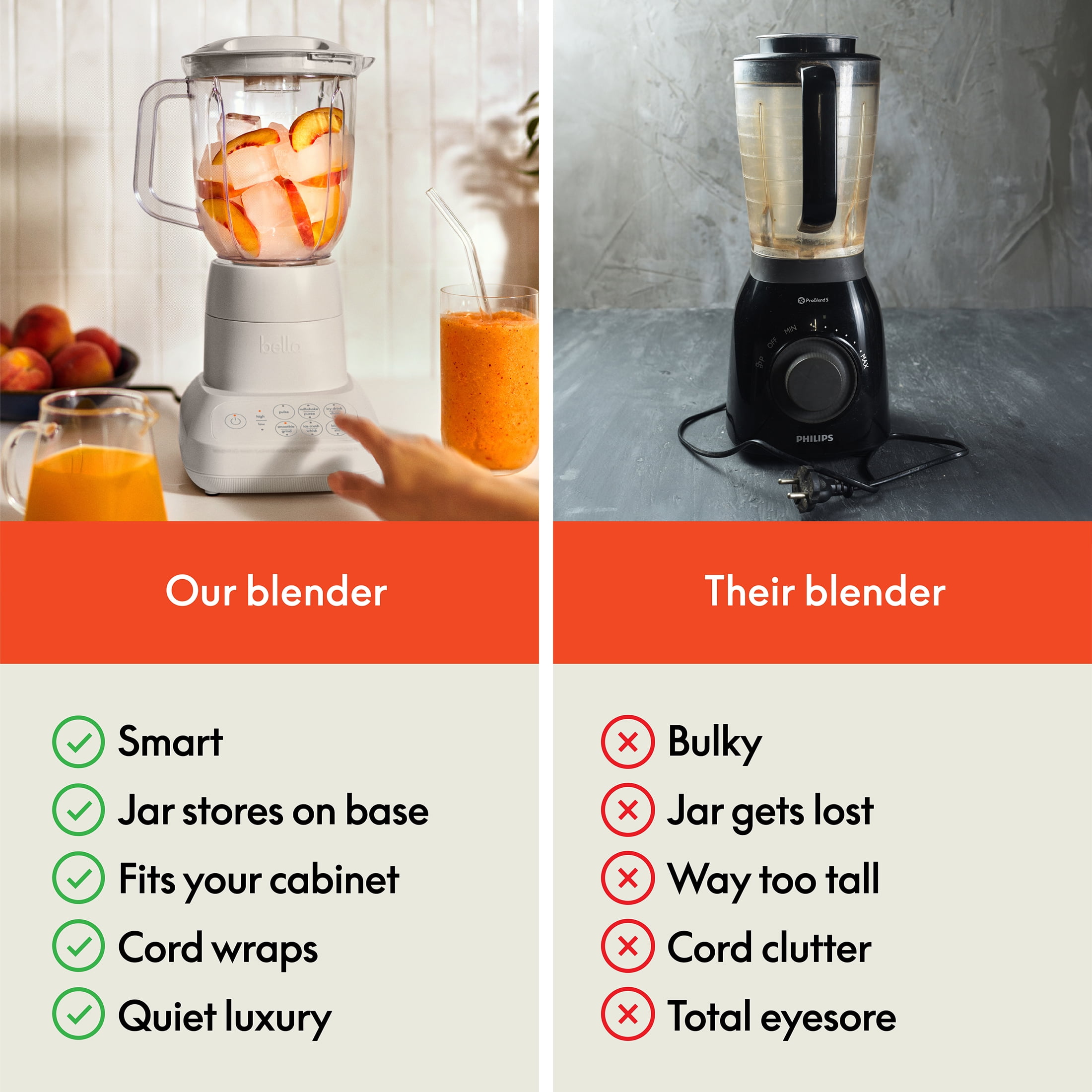bella 10 Speed Countertop Blender, 48 oz Dishwasher Safe Pitcher, Juicer & Smoothie Maker with Fits-Anywhere™ Slim Flip & Store Design, Stainless Steel Blade, Oatmilk