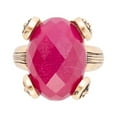thumbnail image 4 of Faceted Red Raspberry Quartz Golden Statement Ring, 4 of 4