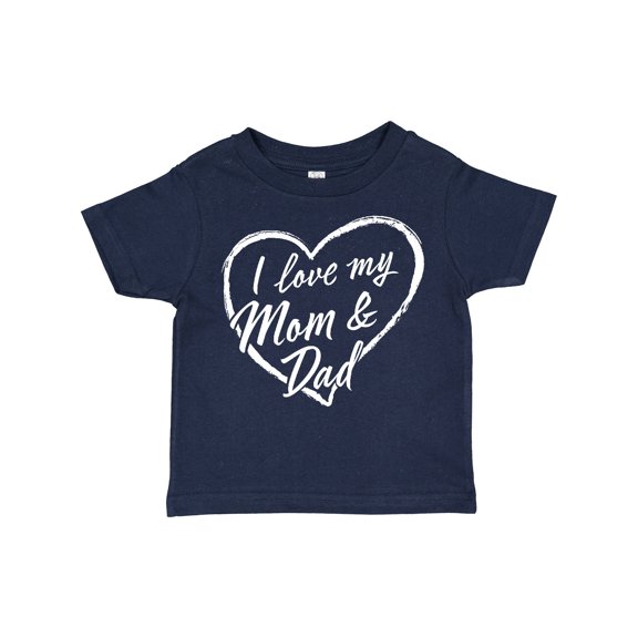 Inktastic I Love My Mom and Dad in White Chalk Heart Boys or Girls Toddler T-Shirt