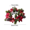thumbnail image 4 of ICQOVD Christmas Candle Ring Wreath Artificial Flower Centerpiece for Dining Table Wedding Party Home Holiday Decoration 7.87*7.87*3.15IN, 4 of 7