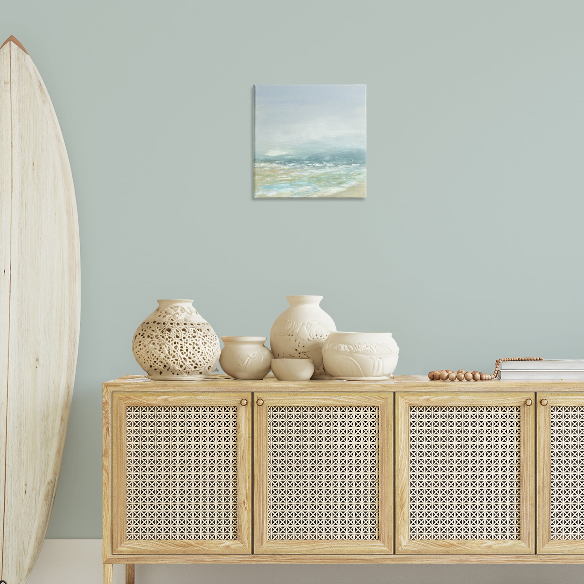 Stupell Industries Energetic Beach Expression Nautical & Beach Painting Wrapped Canvas Art Print Wall Art, 17 x 17