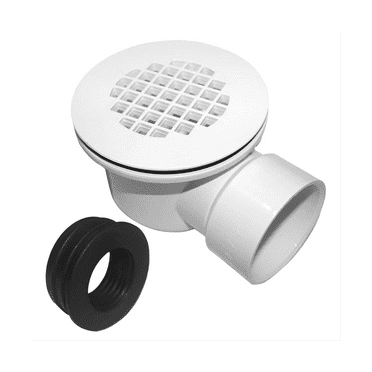 White PVC   Rubber, Low Profile Shower Base