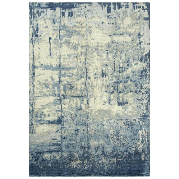 Alora Decor Essential 8' x 10' Abstract Blue/Ivory Hybrid Area Rug