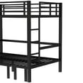 thumbnail image 4 of Full over Full size pull-out Metal Bunk Bed Frame with Safety Guard Rails and Ladder, Lower Bunk Can be Pulled Out in 3 sections for Bedroom, Apartment, Mattress Not Included, Black, 4 of 9