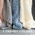 thumbnail image 4 of Comfort Canopy - Throw Blanket, Gray Chunky Soft Acrylic Hand-Knit, 4 of 11