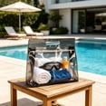 thumbnail image 6 of Twfbrm Clear PVC Travel Bags, Waterproof Leakproof Storage Bag with Zipper and Handle, Portable Reusable Makeup Cosmetic Bags for Travel, Swimsuit, Beach, Toiletries, 6 of 6