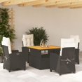thumbnail image 1 of vidaXL 5 Piece Garden Dining Set with Cushions Black Poly Rattan, 1 of 5