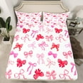 thumbnail image 2 of Erosebridal Kawaii Bow Bed Sheets Set King Size,Fairy Bow Tie Print Bedding Sets King Size,Blue Pink Bed Sheets King For Boys Girls,Microfiber Bedroom Decor,4 Pieces, 2 of 7