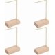 thumbnail image 5 of 4 soportes para pendientes con forma de L, de latón, para joyería, de metal dorado y latón, para pendientes, organizador de exhibición con base de madera., 5 of 5