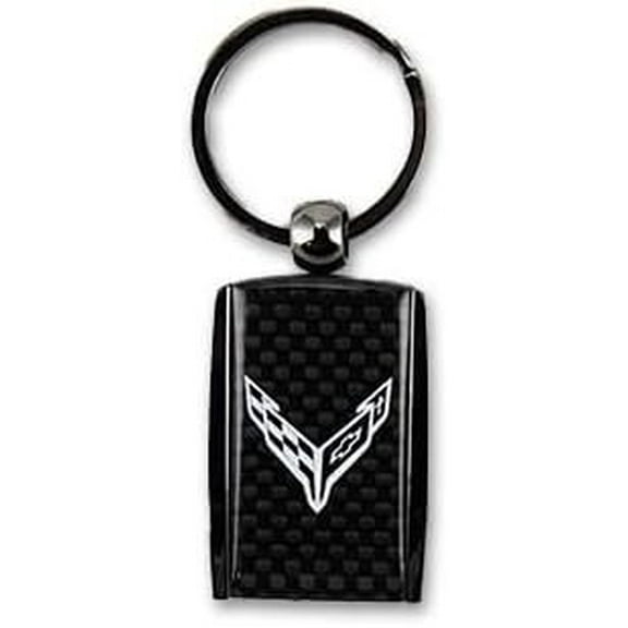 SR1 Performance C8 Corvette Carbon Fiber Accent Keychain - Officially Licensed Chevrolet Key Chain