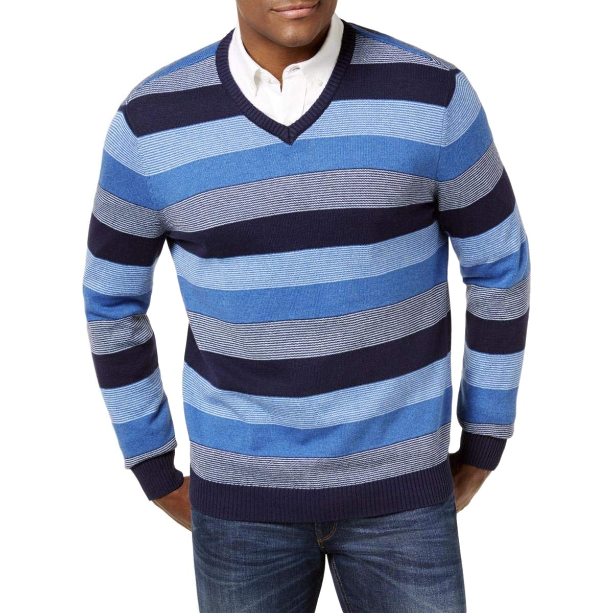 striped knit sweater mens